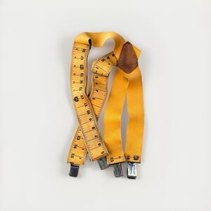 Tape Measure Suspenders The Boss Ruler Yellow One Size